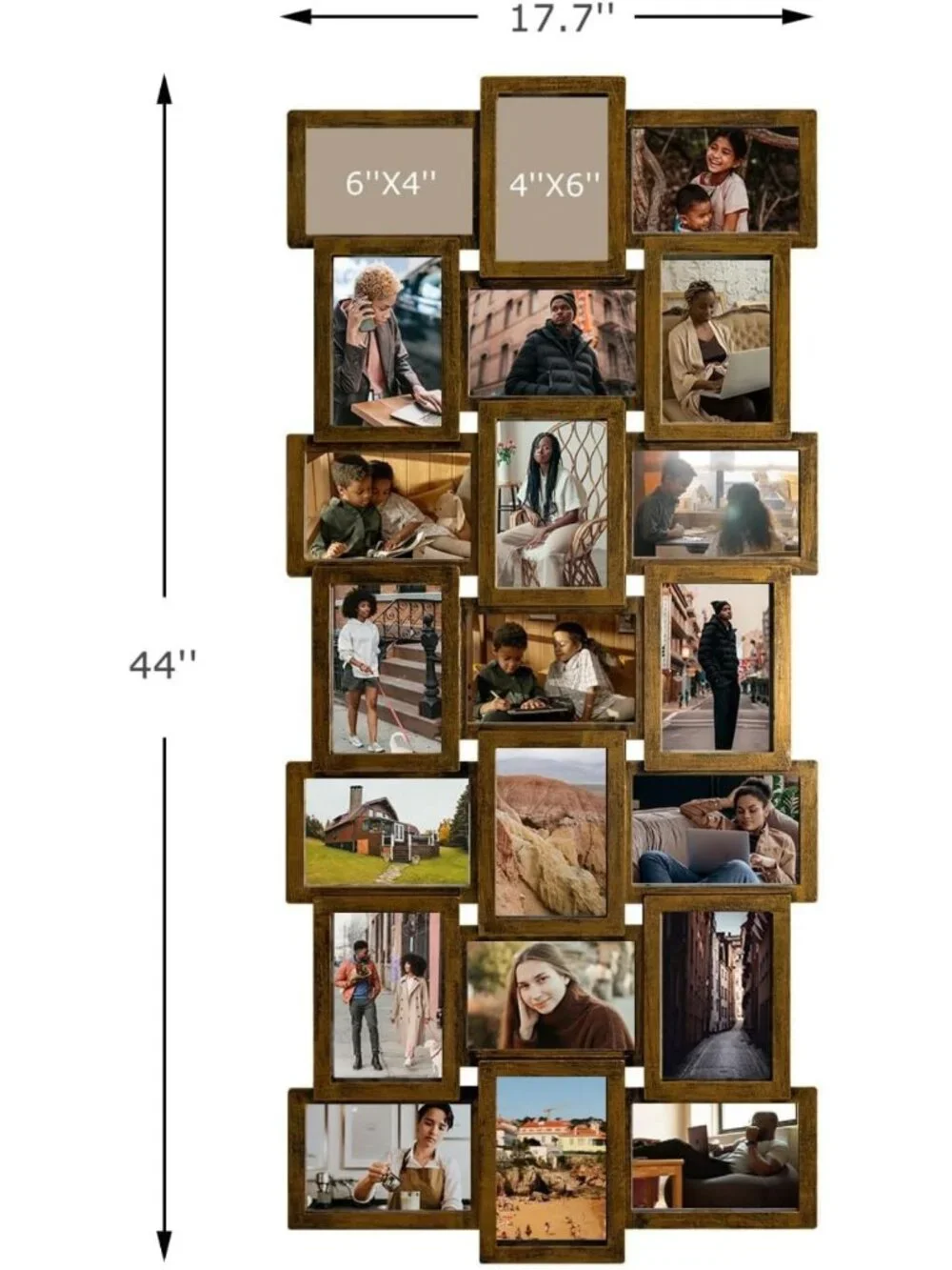 21-Opening Gold Collage Picture Frame Set for Wall Decor - Family Reunion